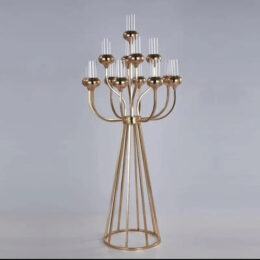 Gold & Silver Metal Candelabra Candle Holders Stand