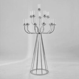 Gold & Silver Metal Candelabra Candle Holders Stand - Image 2